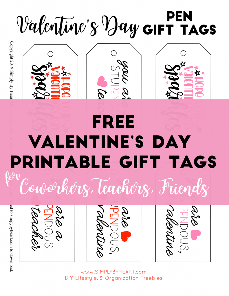 last minute valentine's day gift tags for teachers
